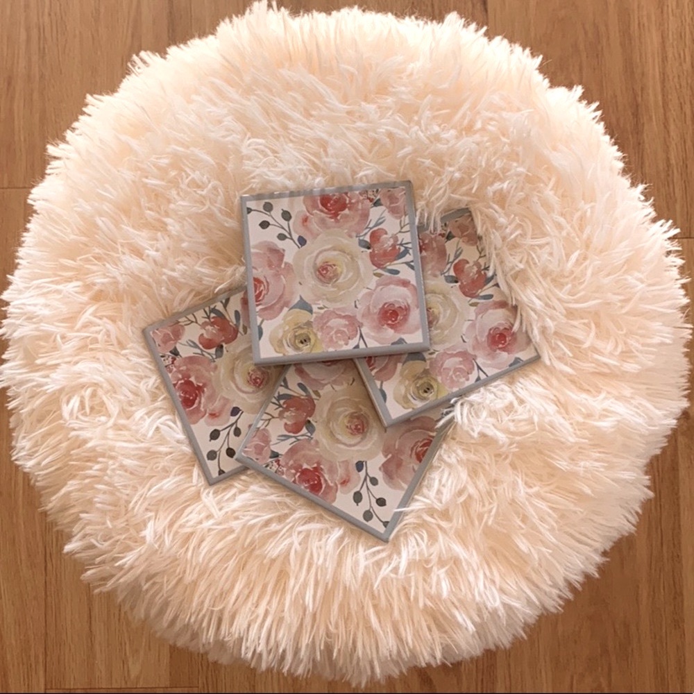 Ceramic Floral Coasters - Set of four
